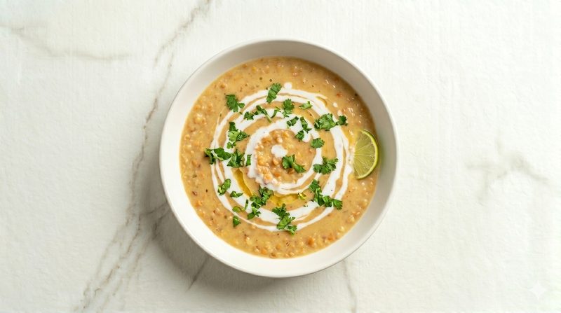 High-Protein Mulligatawny-Style Dal Soup
