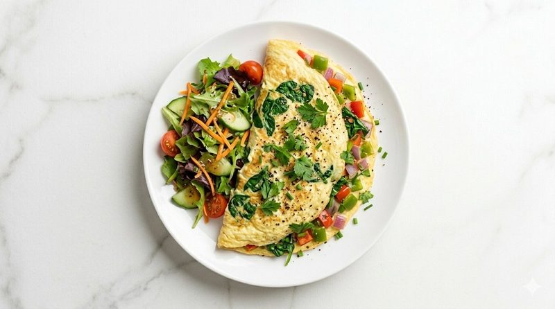 High-Protein Egg White and Vegetable Omelette