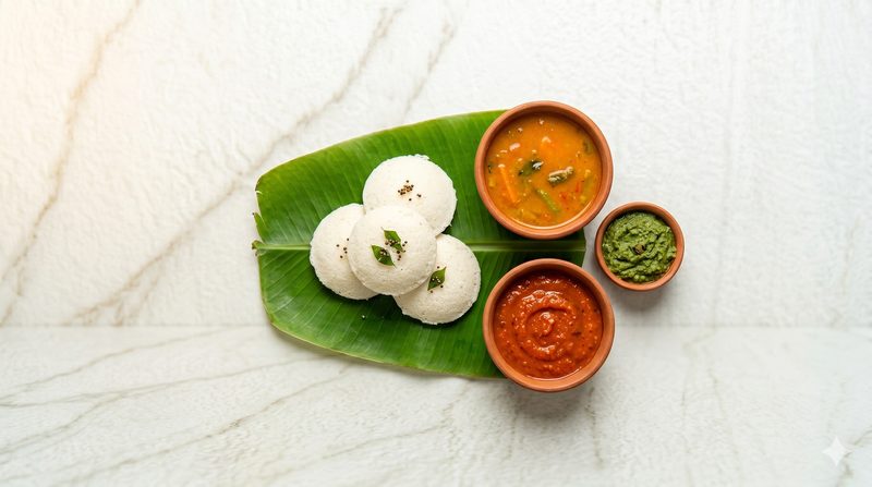 Probiotic Idli with Vegetable Sambar
