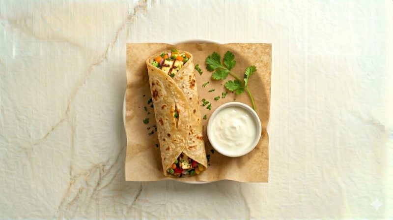 Spiced Paneer and Vegetable Wrap