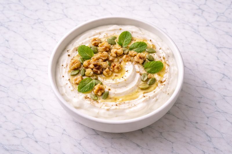 Spearmint and Honey Curd Bowl