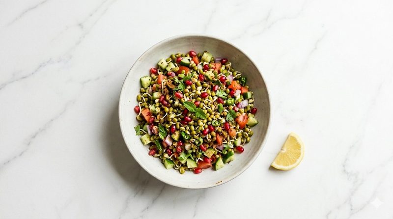 Sprouted Moong Protein Chaat